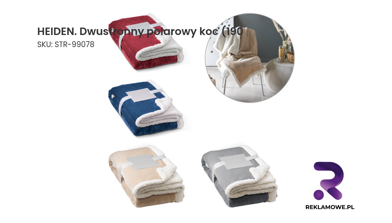 HEIDEN dwustronny polarowy koc 190 cm